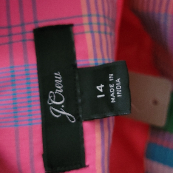 J Crew Plaid Flat Front Belted Pink, Blue and Green Shorts Size 14 NWT - Picture 8 of 10